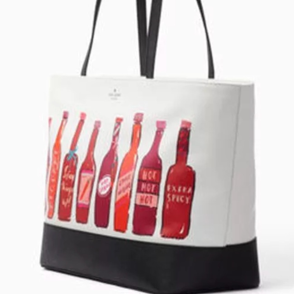 Kate space hot sauce extra spicy black red tote - Picture 2 of 6